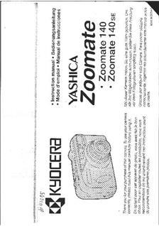 Yashica Zoomate 140 manual. Camera Instructions.